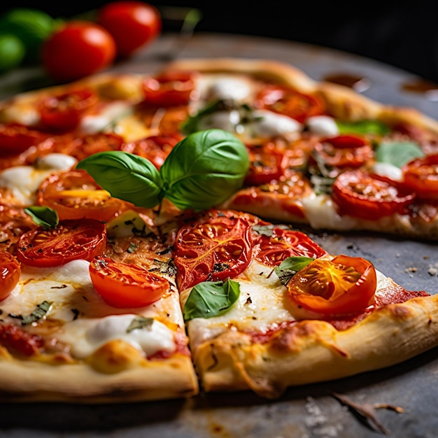 Italian pizza on a wooden table