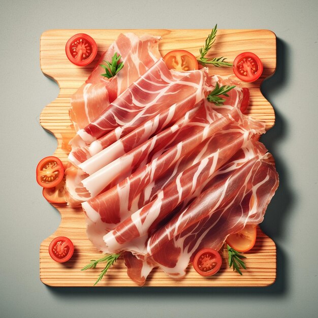 Premium AI Image Italian prosciutto crudo or jamon with rosemary
