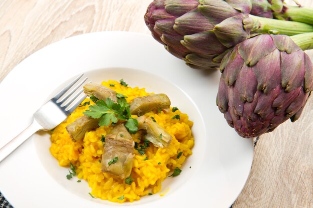 Italian risotto with artichoke