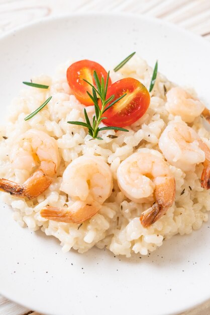 Risotto italiano con gamberi