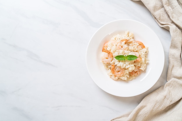 Risotto italiano con gamberi