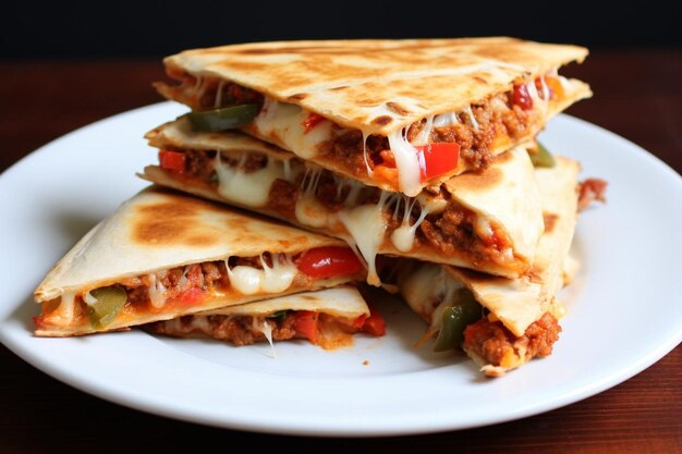 Photo italian sausage quesadillas with roasted red pepp