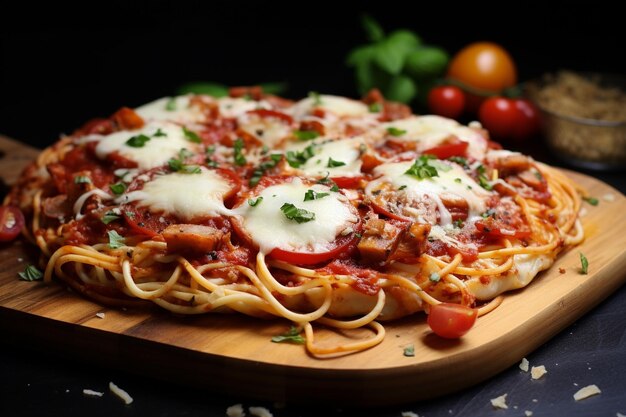 Foto spaghetti di salsiccia italiana