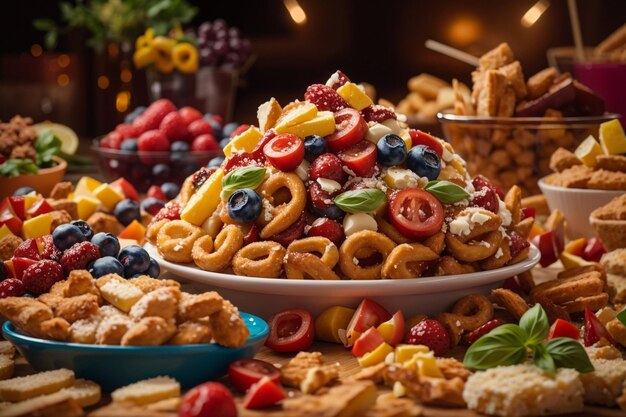 Italian Snack Extravaganza in Vibrant Colors