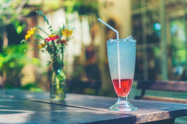 Italian soda in the garden, best refreshment in hot summer time