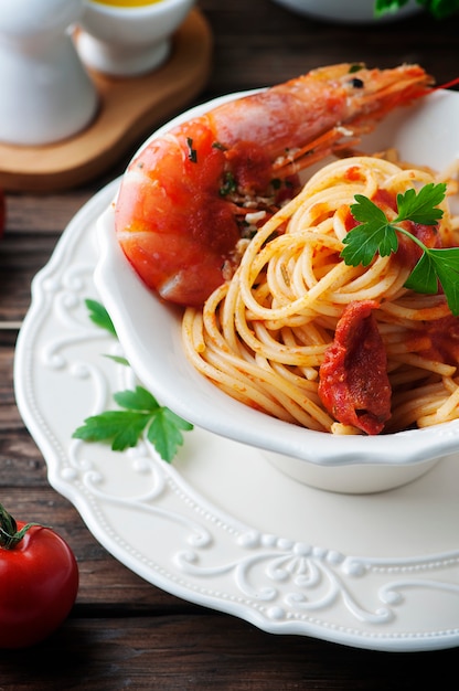 エビとパセリのイタリアンスパゲッティ