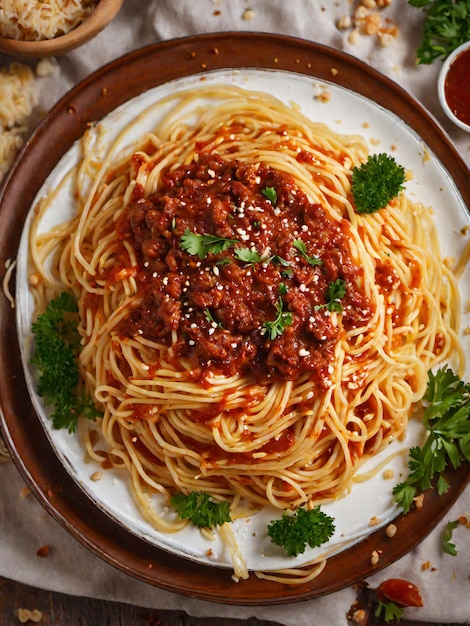 Italian spaghetti with tomato sauce