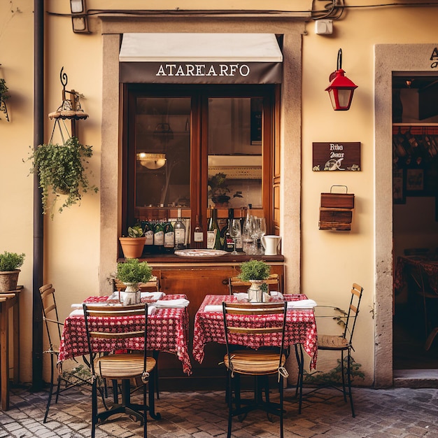 イタリアのトラットリアの装飾