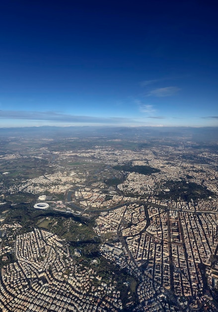 Italië Lazio luchtfoto van Rome en de rivier de Tevere