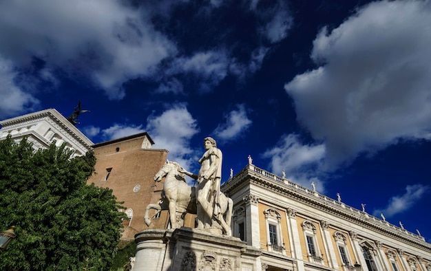 Italië, Rome, Campidoglio-plein, Romeins standbeeld