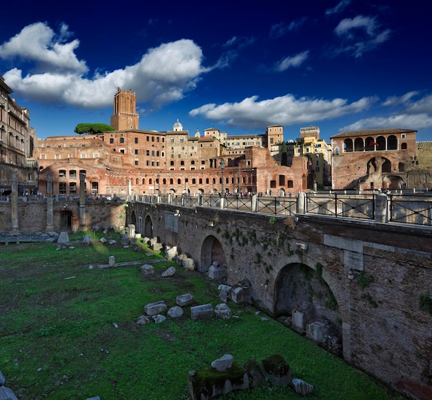 Italië, Rome, Forum Romanum (Forum van Trajanus, 112 - 113 AC), Romeinse ruïnes