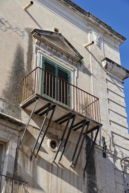 Italië Sicilië Noto Siracusa Provincie barokke gebouw gevel en balkon