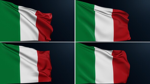 Italië vlag rome teken italiaanse driekleur set van 4