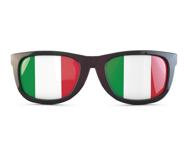 Italië vlag zonnebril 3D-rendering