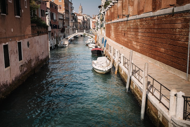 Italy beauty, one of canal streets in Venice, Venezia