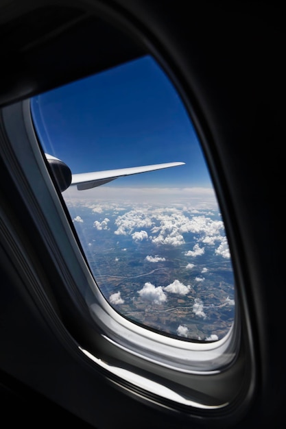 Italy, ckouds seen from an airplane window