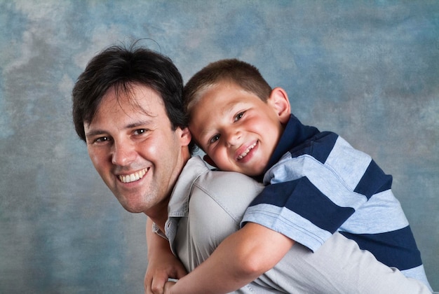 Italy, father and son portrait