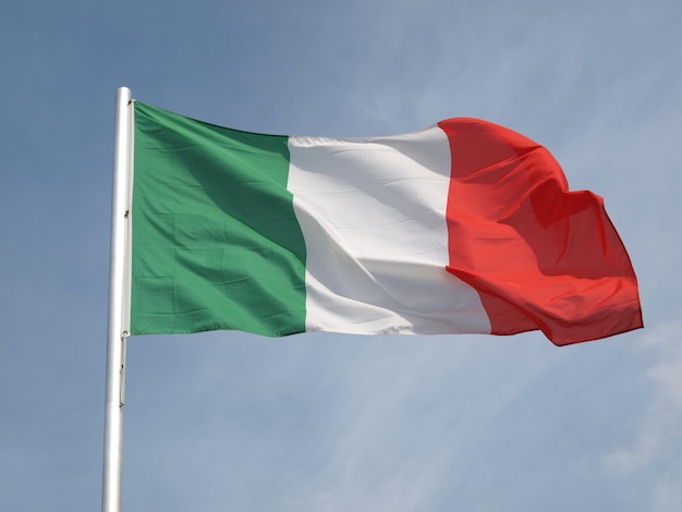 Italy flag over blue sky