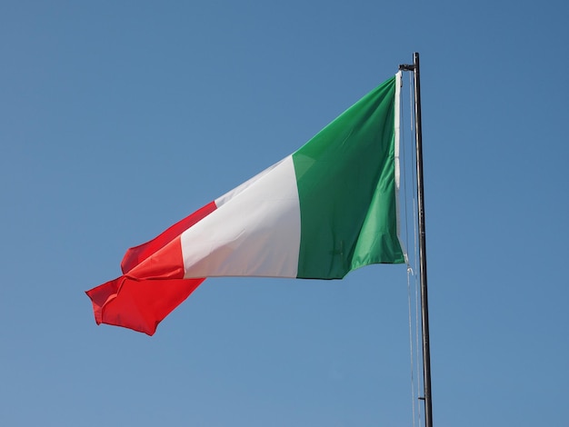 Italy flag over blue sky