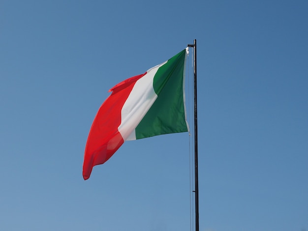 Italy flag over blue sky