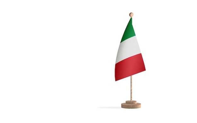 Pennone italia con immagine di sfondo spazio bianco