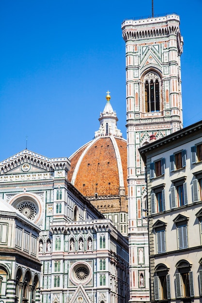 Italy, Florence. The famous landmark Campanile di Giotto, close to Duomo di Firenze
