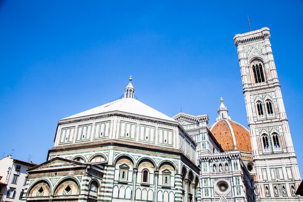 Italy, Florence. The famous landmark Campanile di Giotto, close to Duomo di Firenze