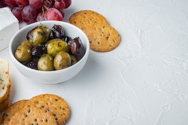 Italy fresh olives, on white background  with copy space for text