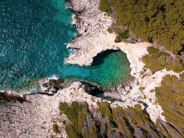 Italy july 2022 aerial view of the quakes islands with their caribbean sea