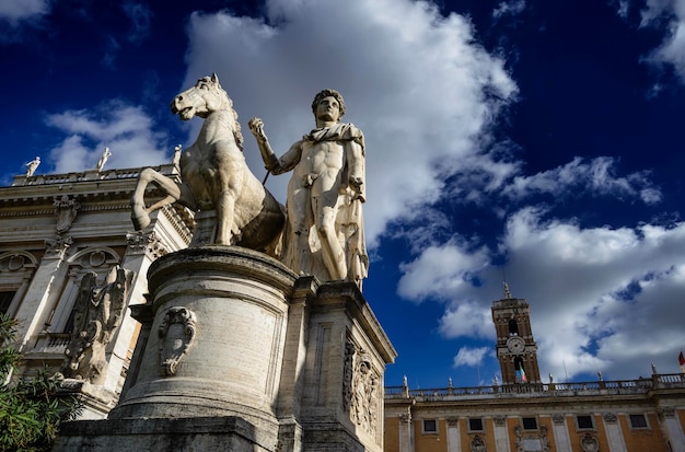 Photo italy, rome, campidoglio square, roman statue