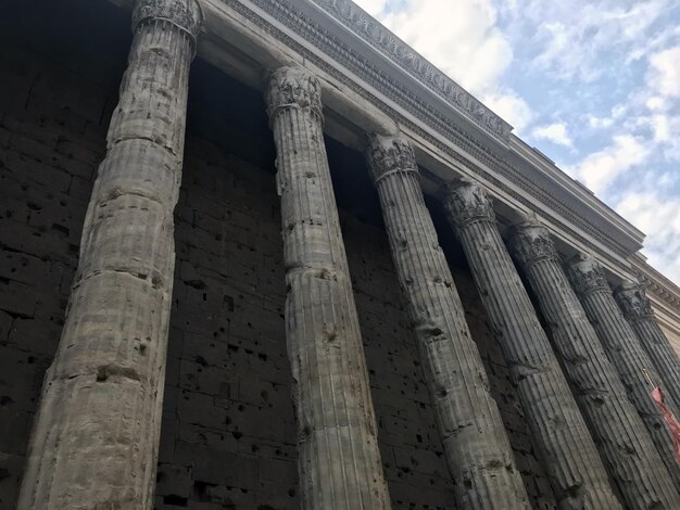 Italy Rome. The photo shows a building with ancient historical columns.