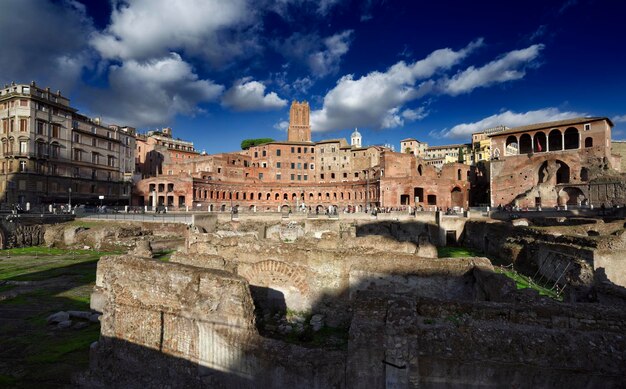 Italy, rome, roman forum (forum of trajan, 112 - 113 a.c.), roman ruins