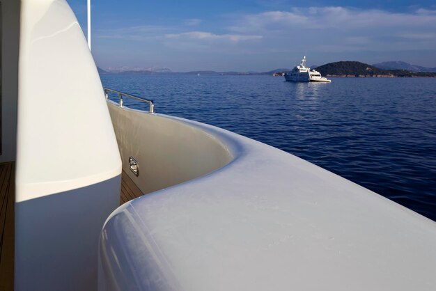 Italy, sardinia, tyrrhenian sea, 35 meters luxury yacht, sidewalk