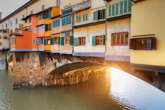 Italy Scenic beautiful Ponte Vecchio bridge in Florence historic city center