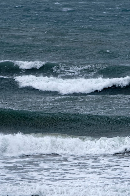 Italy, Sicily Channel, rough Mediterranean sea in winter