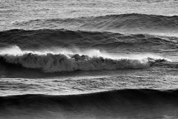 Italy, Sicily Channel, rough Mediterranean sea in winter