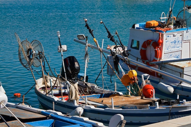 Italy, Sicily, Marina di Ragusa, fishing boats in the port