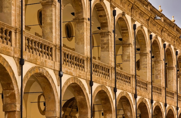 Italy, Sicily, Mazara del Vallo (Trapani Province), facade of a baroque palace in Republic Square