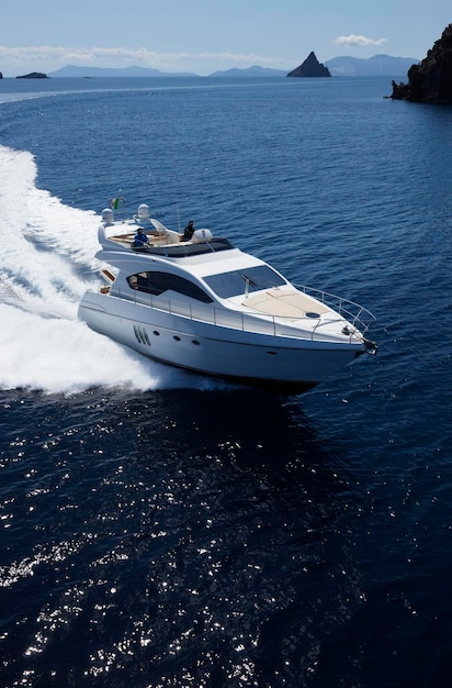 Italy Sicily Panaresa Island luxury yacht aerial view Abacus 52' Abacus boatyard