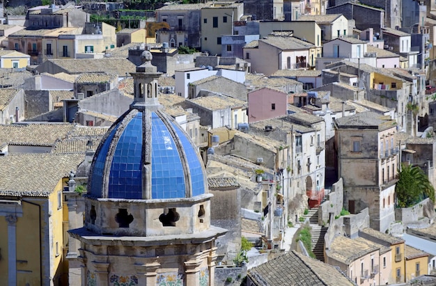 이탈리아, 시칠리아, 라구사 이블라, 바로크 마을의 탁 트인 전망