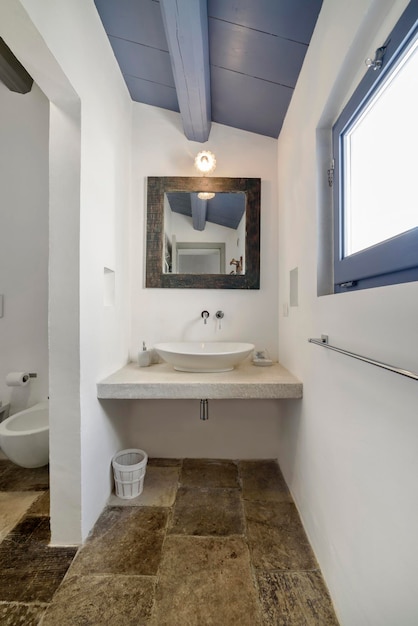 Italy, Sicily, Scicli (Ragusa Province); 20 April 2018, apartment bathroom - EDITORIAL