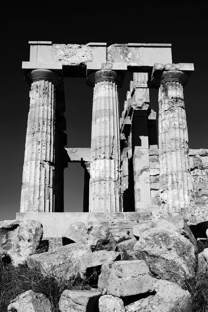 Foto l'italia, sicilia, selinunte, greco colonne del tempio di hera (409 ac)