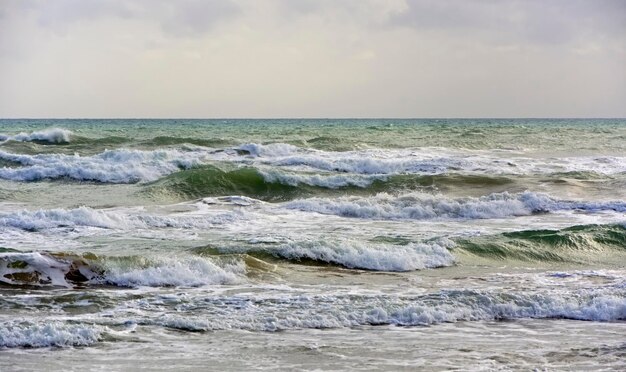 Italy, Sicily, Sicily Channel, rough Mediterranean sea in in a stormy day