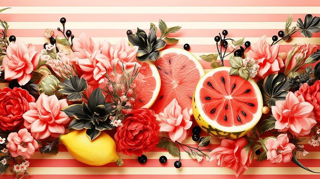 イタリア スタイル レモンの花と枝のシームレスなフルーツ パターン ベクトル グラフィック