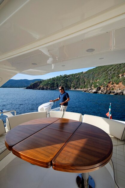 Italy Tuscany Elba Island luxury yacht Azimut 75' flybridge