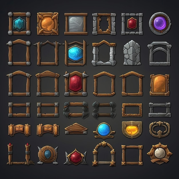 item frame medieval ai generated sign texture border design element item frame medieval illustration
