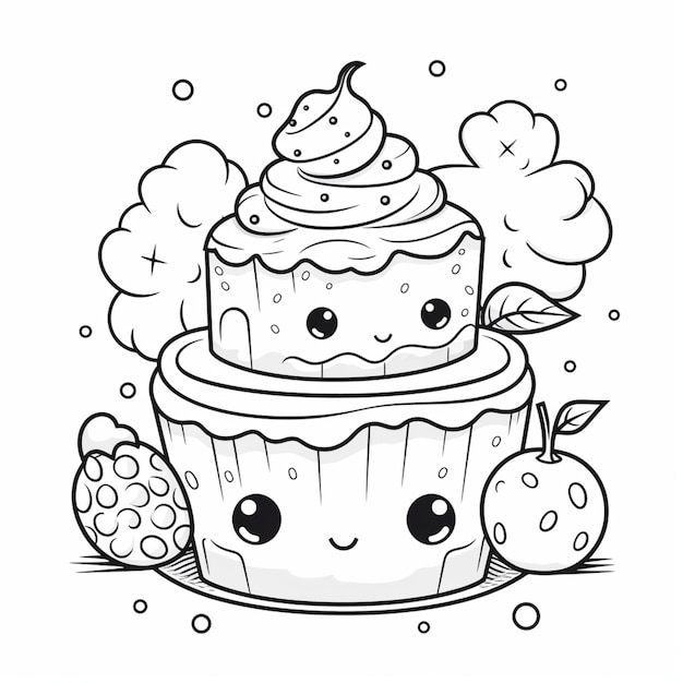 Photo item kawaii cake coloring 9