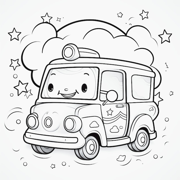 item kawaii car coloring 3