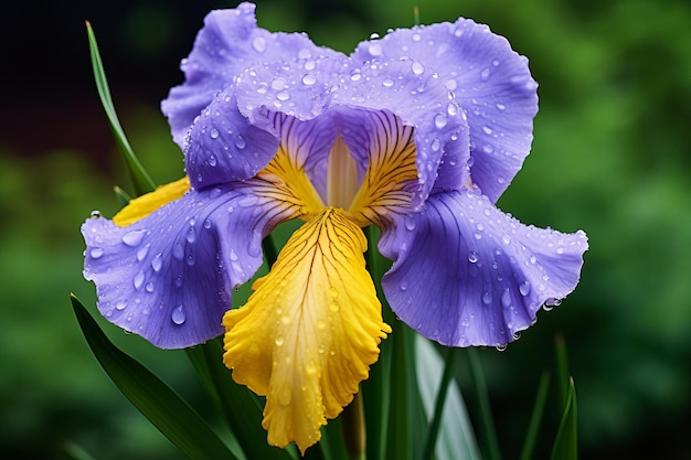 Foto e' un'immagine di un fiore di iris.