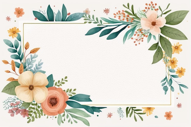 Its a watercolor flower border with some blank space for your writing